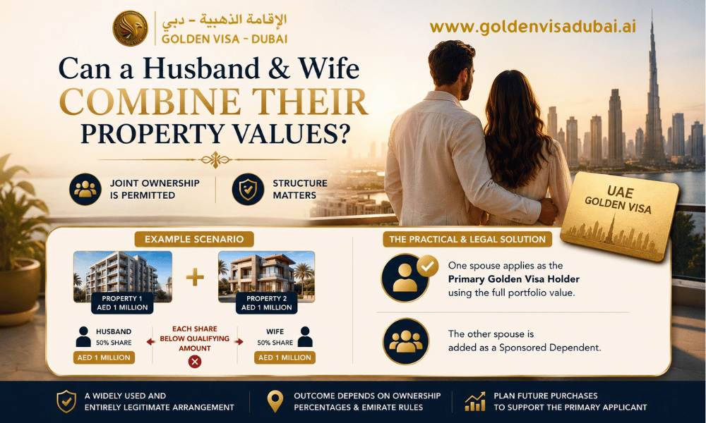 Can I Combine Two Properties for Golden Visa to Meet the Requirement? 2 Can a Husband and Wife Combine Their Property Values for Golden Visa UAE